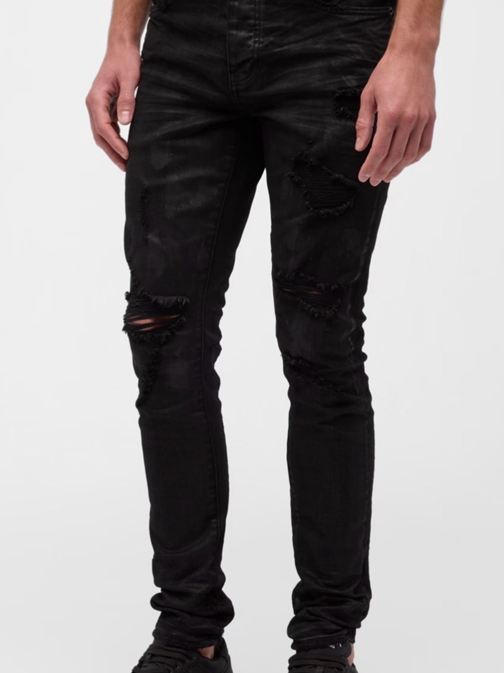 Men's Purple brand P001 black oil spill jeans NWT Sz 34
